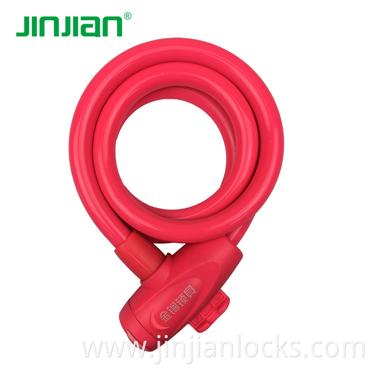 High quality antitheft PVC coated steel cable bicycle lock